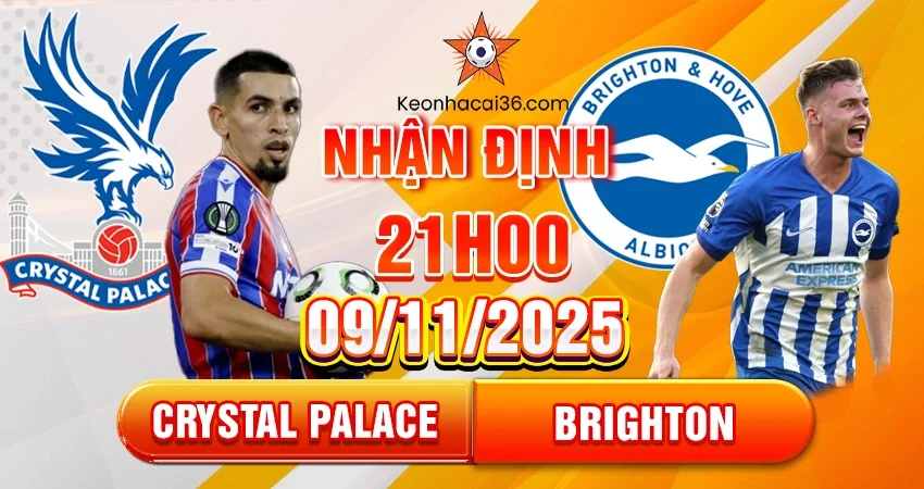 Nhận Định Crystal Palace Vs Brighton 21h00 Ngày 09/11/2025